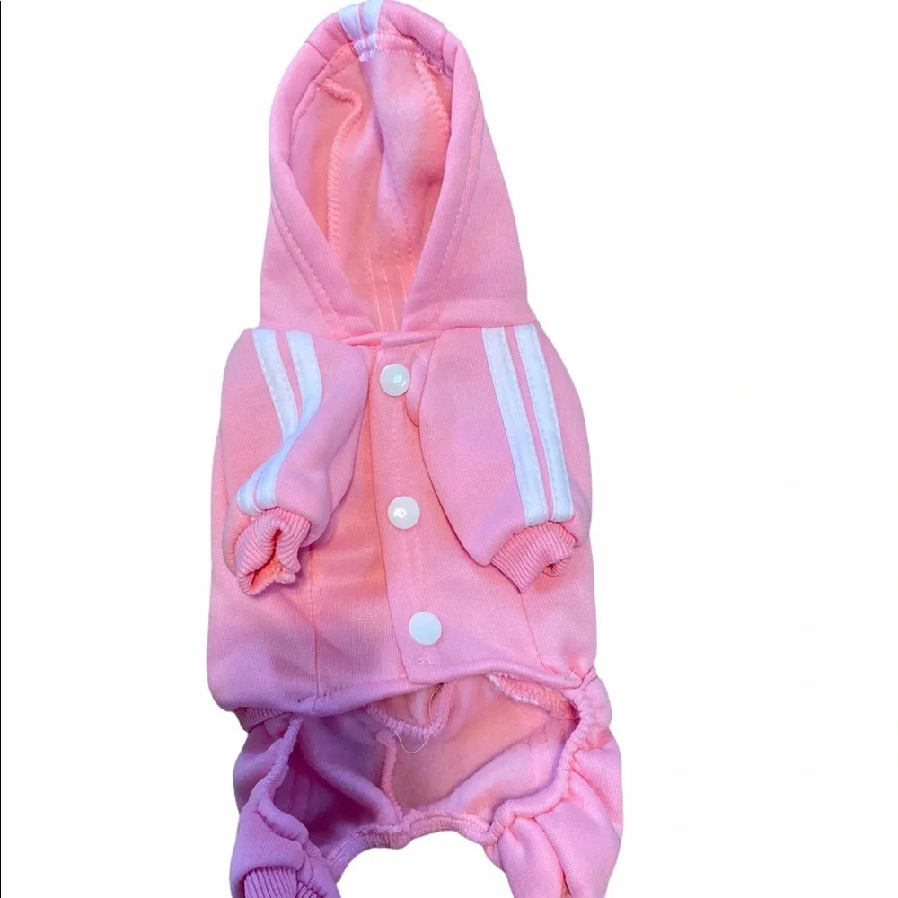 Adidog Pink Logo Fleece Hoodie